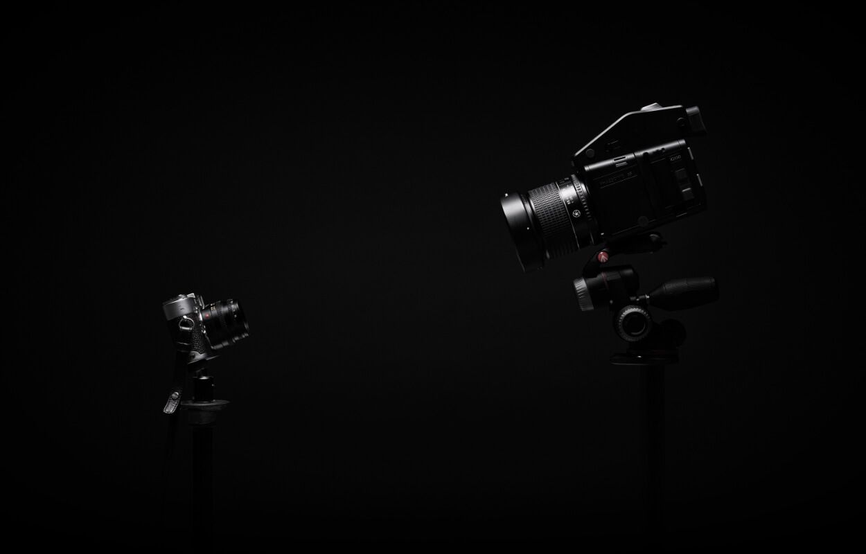 Two video cameras facing each other - raw footage videography services in Sydney, Newcastle, Brisbane, and surrounding areas - Just Footage